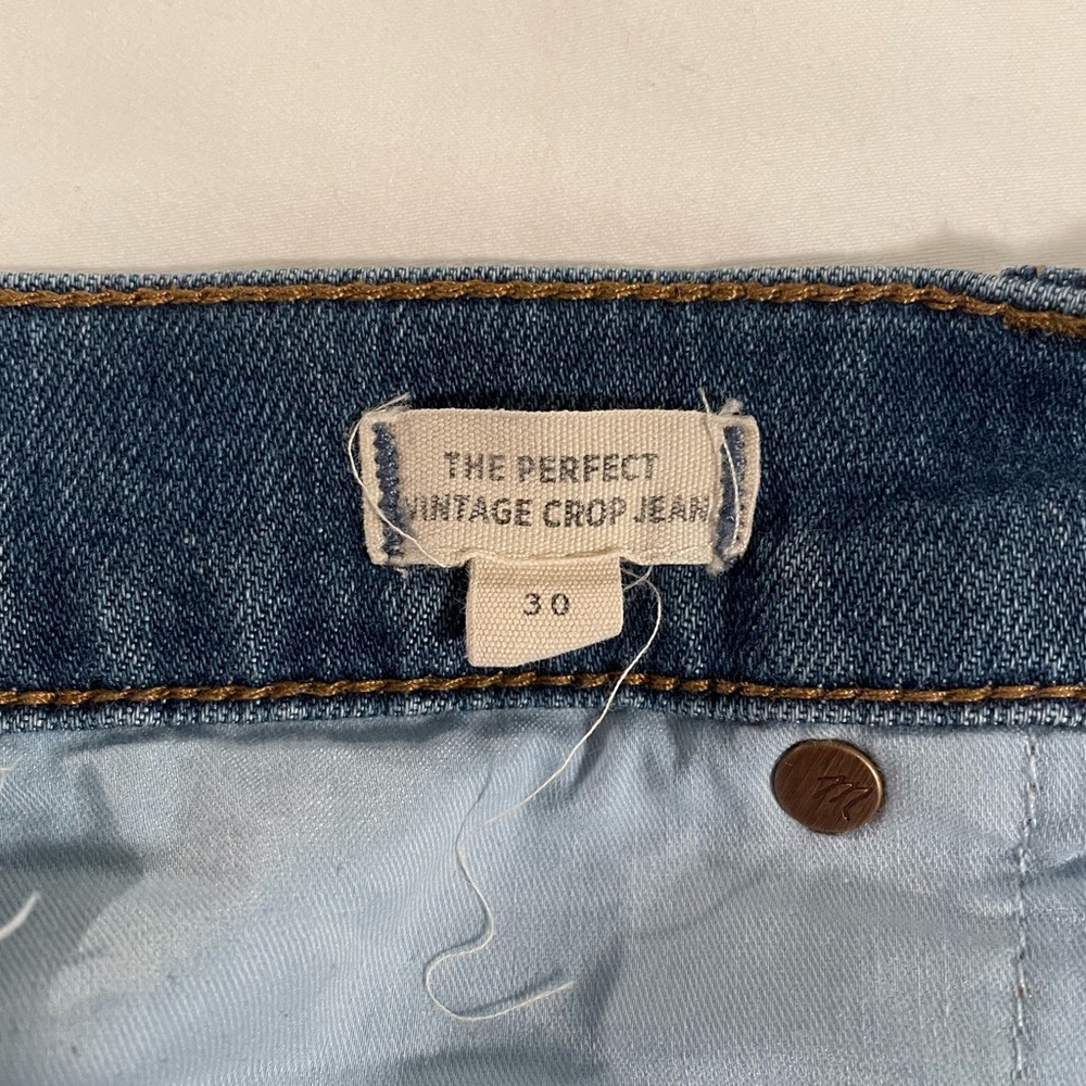 Madewell Perfect Vintage Crop Jean High-Rise Wide-Leg Cropped Denim (Size 30) - Picture 5 of 9